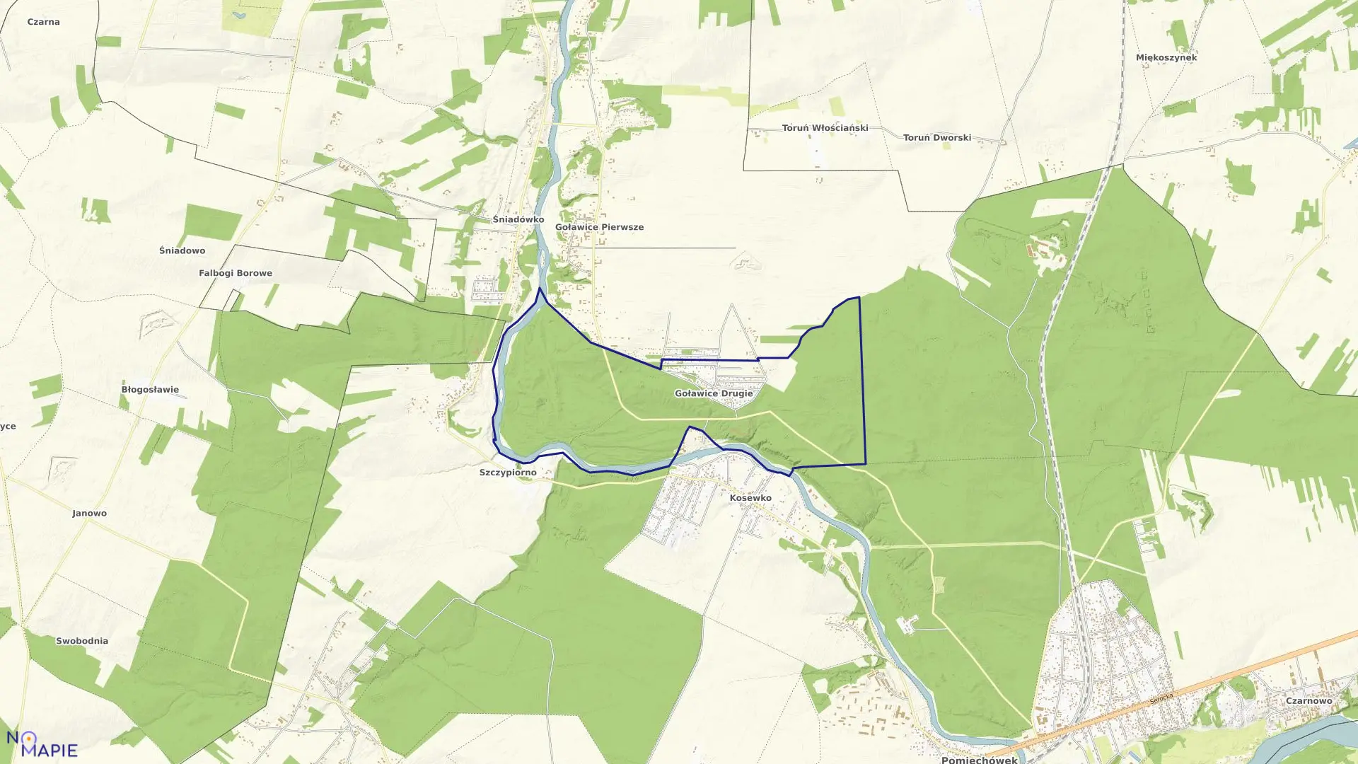 Mapa obrębu GOŁAWICE DRUGIE w gminie Pomiechówek