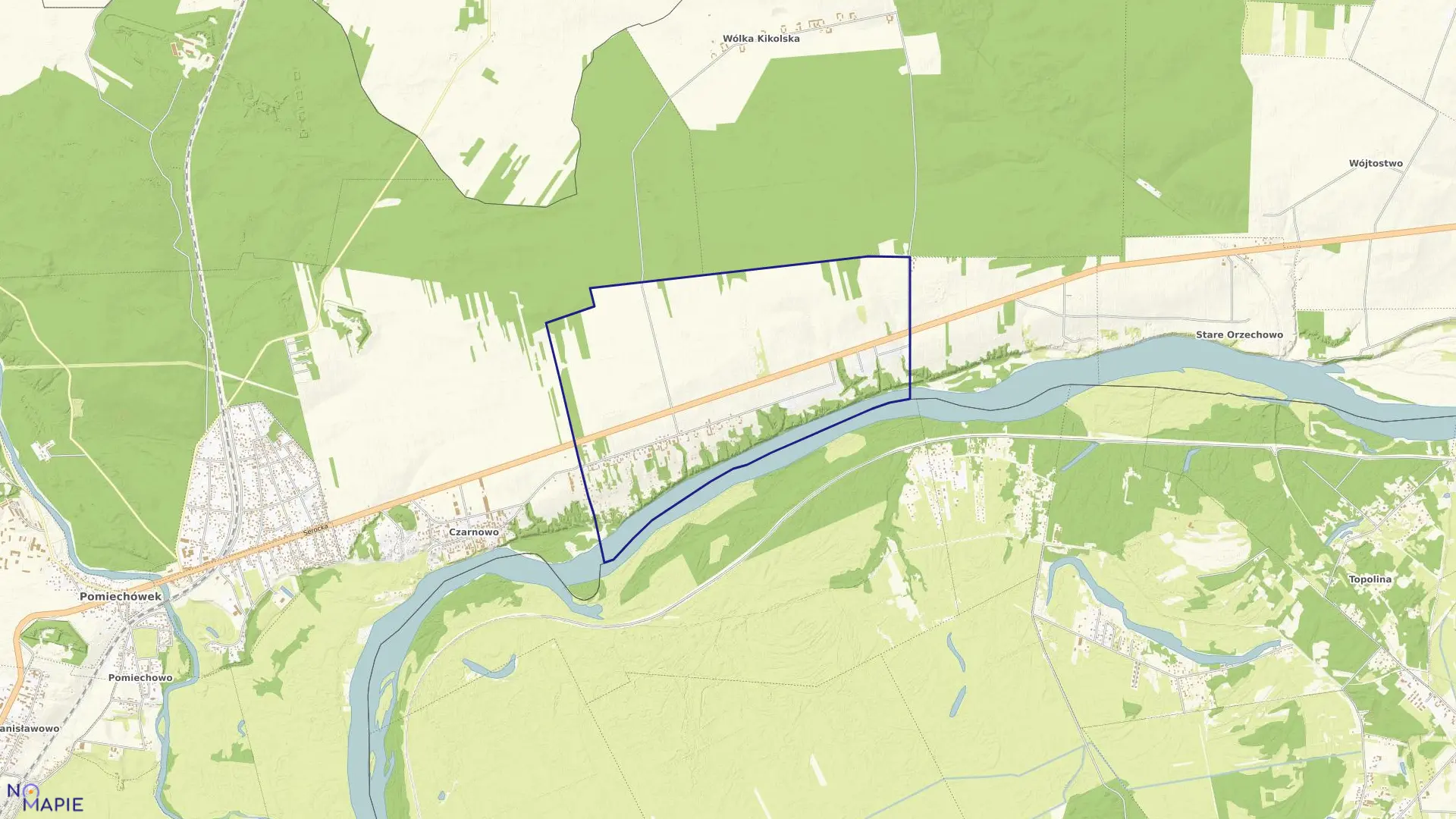 Mapa obrębu KIKOŁY w gminie Pomiechówek