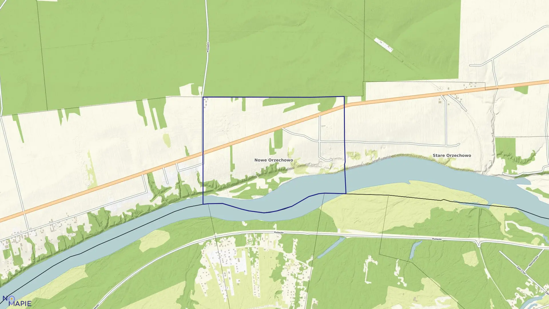 Mapa obrębu NOWE ORZECHOWO w gminie Pomiechówek