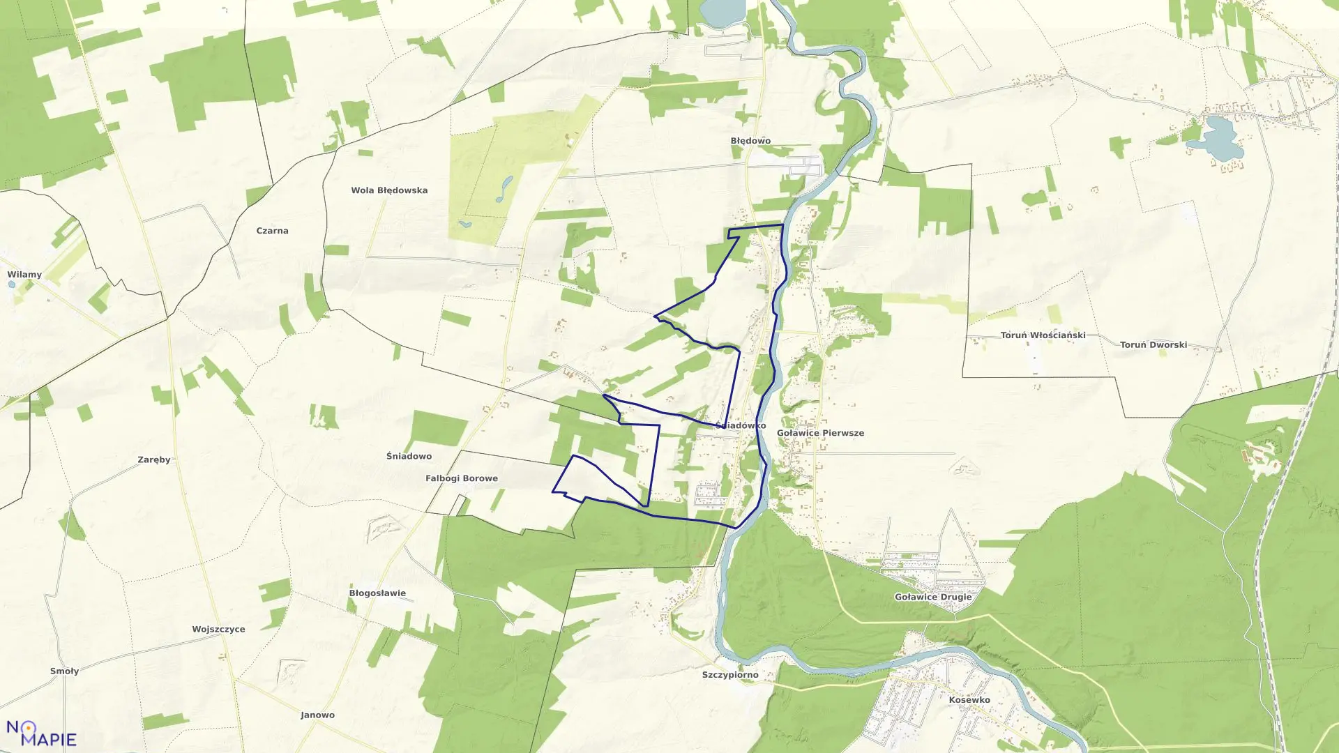 Mapa obrębu ŚNIADÓWKO w gminie Pomiechówek